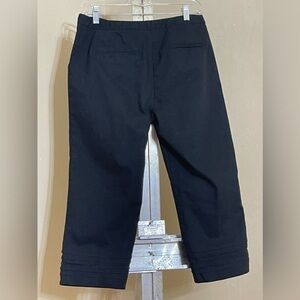 ZAC AND RACHEL PLAIN FRONT BLACK EMBELLISHED HEM CAPRI PANTS SZ 8